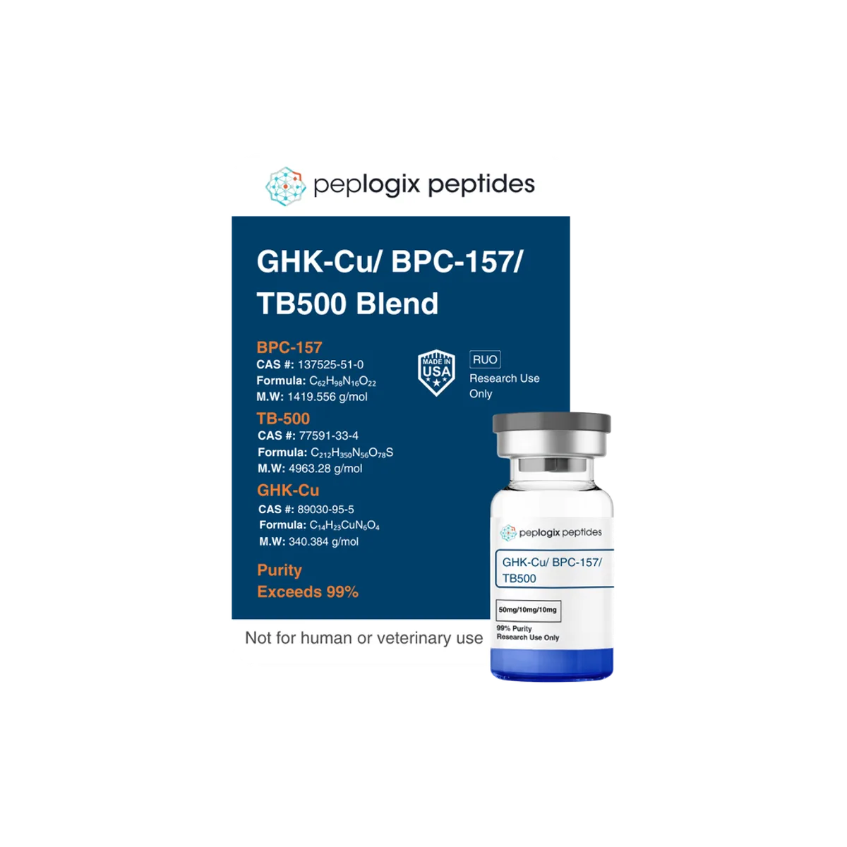 GLOW GHK-CU (50mg) / BPC-157 (10mg) / TB500 (10mg)